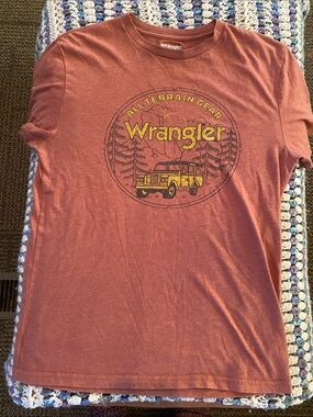 Wrangler Rust Short-Sleeve Graphic Tee with Yellow Logo